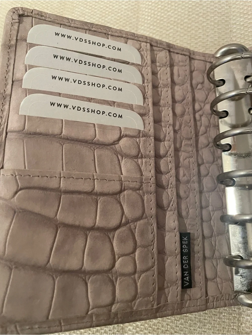 Van Der Spek Stardust Croco Suede Leather Planner Junior